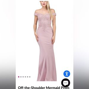 PROM GIRL dusty pink mermaid style dress!! BRAND NEW WITH BOX ! Never worn !